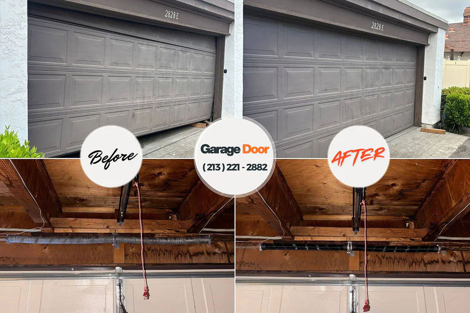 Before and after: garage door repair Plantation Islamorada, Village of Islands